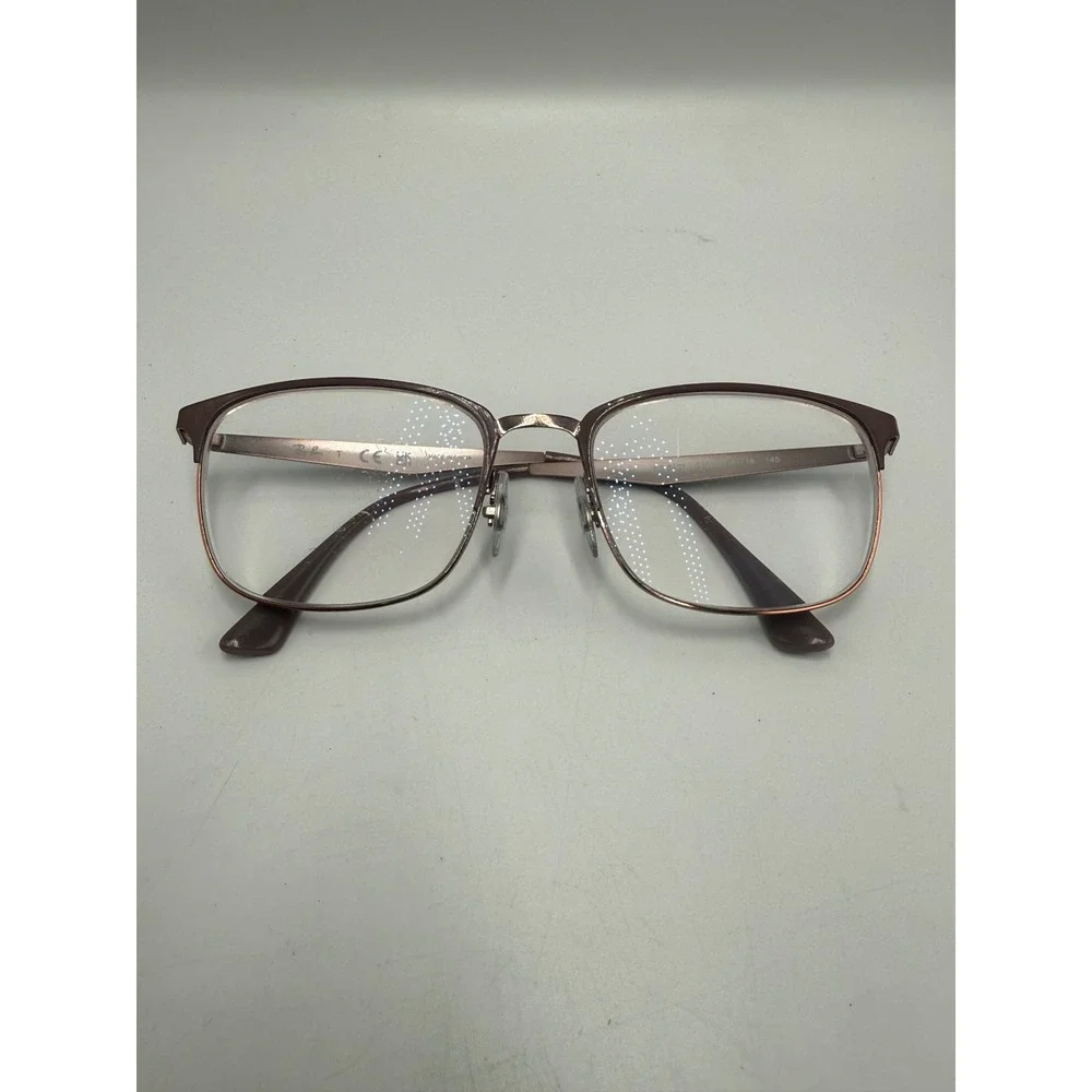 Ray-Ban RB 6421 2973 Matte Brown Rose Gold Square Eyeglasses Frames 54-18-145
